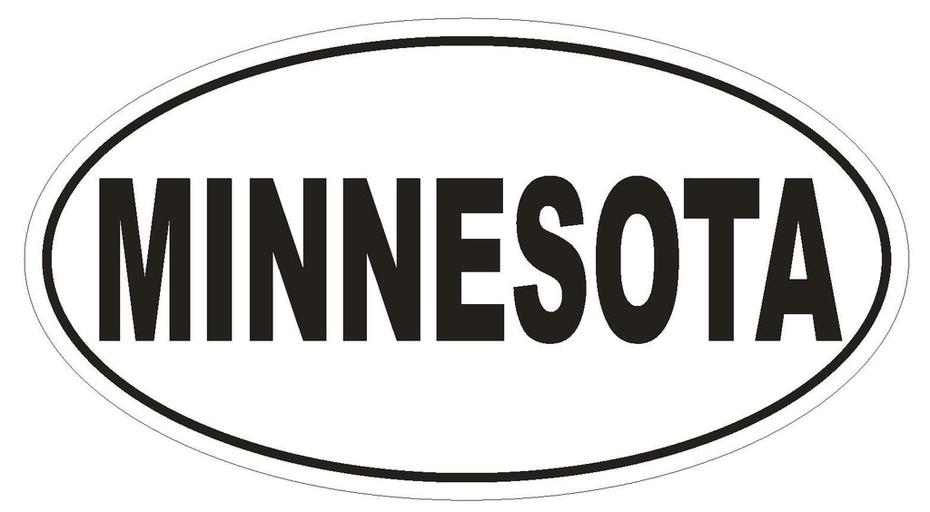 Minnesota Oval Bumper Sticker or Helmet Sticker D2351 State Euro Oval - Winter Park Products