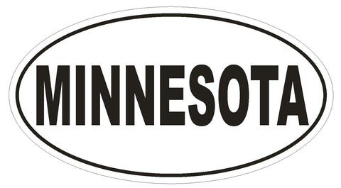 Minnesota Oval Bumper Sticker or Helmet Sticker D2351 State Euro Oval - Winter Park Products