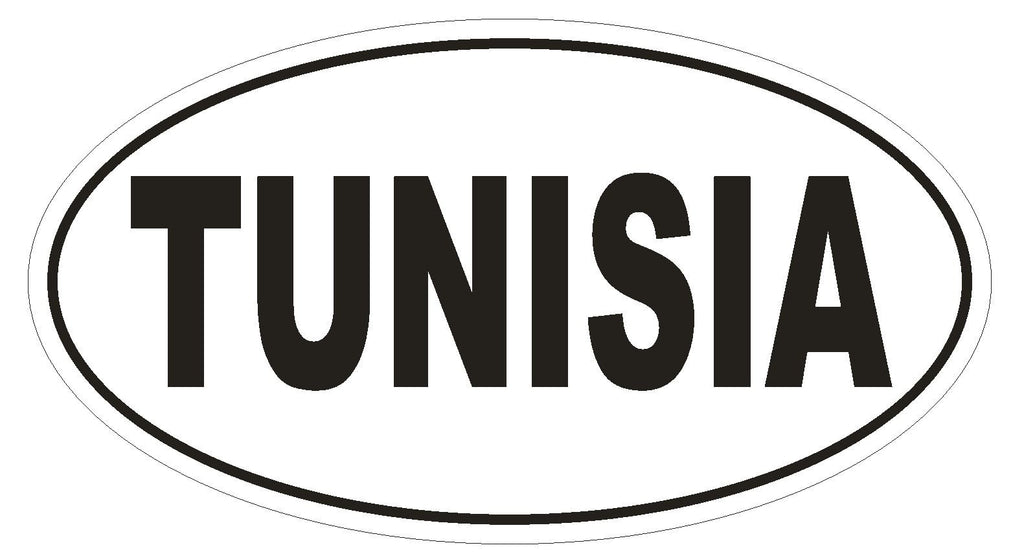 Tunisia Oval Bumper Sticker or Helmet Sticker D2274 Euro Oval Country Code - Winter Park Products