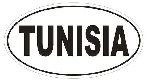Tunisia Oval Bumper Sticker or Helmet Sticker D2274 Euro Oval Country Code - Winter Park Products