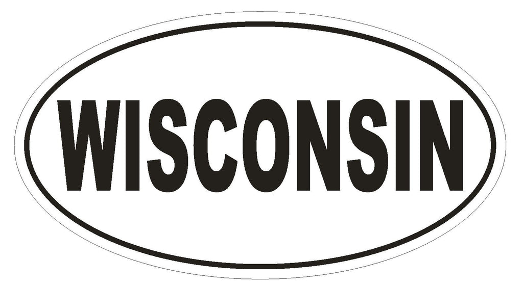 Wisconsin Oval Bumper Sticker or Helmet Sticker D2344 State Euro Oval - Winter Park Products