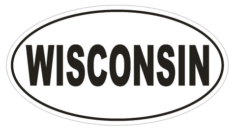 Wisconsin Oval Bumper Sticker or Helmet Sticker D2344 State Euro Oval - Winter Park Products