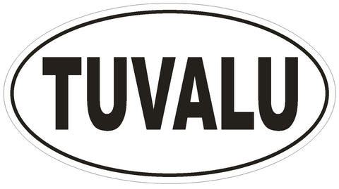 Tuvalu Oval Bumper Sticker or Helmet Sticker D2276 Euro Oval Country Code - Winter Park Products
