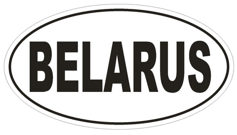 Belarus Oval Bumper Sticker or Helmet Sticker D2249 Euro Oval Country Code - Winter Park Products