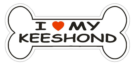 Love My Keeshond Bumper Sticker or Helmet Sticker D2464 Dog Bone Decal - Winter Park Products