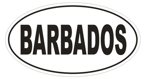 Barbados Oval Bumper Sticker or Helmet Sticker D2248 Euro Oval Country Code - Winter Park Products
