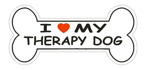 Love My Therapy Dog Bumper Sticker or Helmet Sticker D2400 Dog Bone Pet Lover - Winter Park Products