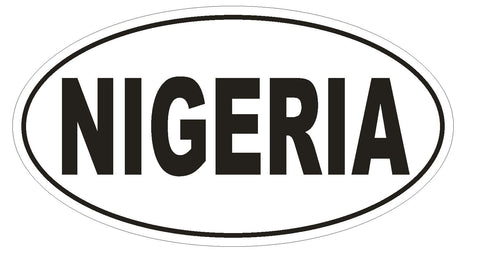 Nigeria Oval Bumper Sticker or Helmet Sticker D2310 Euro Oval Country Code - Winter Park Products