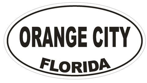 Orange City Florida Oval Bumper Sticker or Helmet Sticker D2714 Euro Decal - Winter Park Products