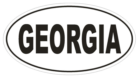 Georgia Oval Bumper Sticker or Helmet Sticker D2294 Euro Oval Country Code - Winter Park Products