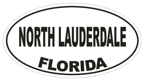 North Lauderdale Florida Oval Bumper Sticker or Helmet Sticker D2699 Decal - Winter Park Products