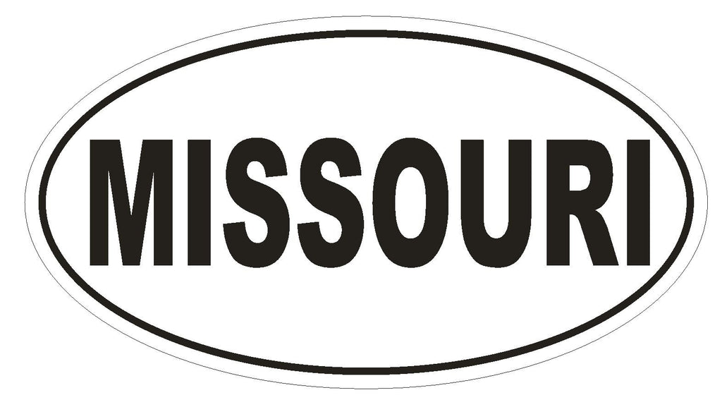 Missouri Oval Bumper Sticker or Helmet Sticker D2353 State Euro Oval - Winter Park Products