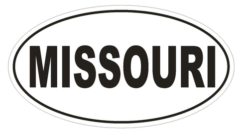 Missouri Oval Bumper Sticker or Helmet Sticker D2353 State Euro Oval - Winter Park Products