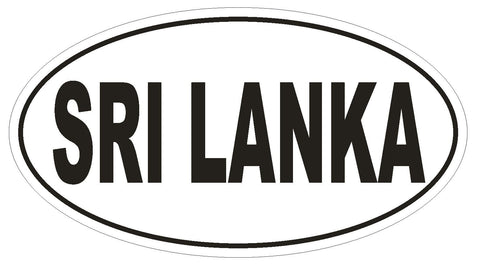 Sri lanka Oval Bumper Sticker or Helmet Sticker D2263 Euro Oval Country Code - Winter Park Products