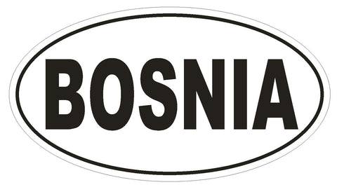 Bosnia Oval Bumper Sticker or Helmet Sticker D2245 Euro Oval Country Code - Winter Park Products