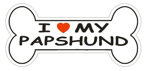 Love My Papshund Bumper Sticker or Helmet Sticker D2500 Dog Bone Decal - Winter Park Products