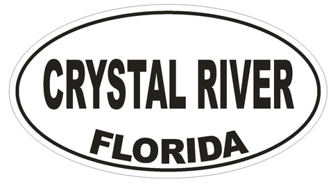 Crystal River Florida Oval Bumper Sticker or Helmet Sticker D2649 Euro Decal - Winter Park Products