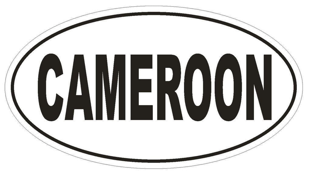 Cameroon Oval Bumper Sticker or Helmet Sticker D2258 Euro Oval Country Code - Winter Park Products