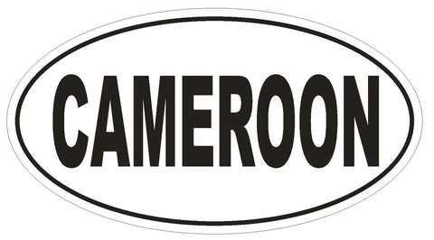 Cameroon Oval Bumper Sticker or Helmet Sticker D2258 Euro Oval Country Code - Winter Park Products