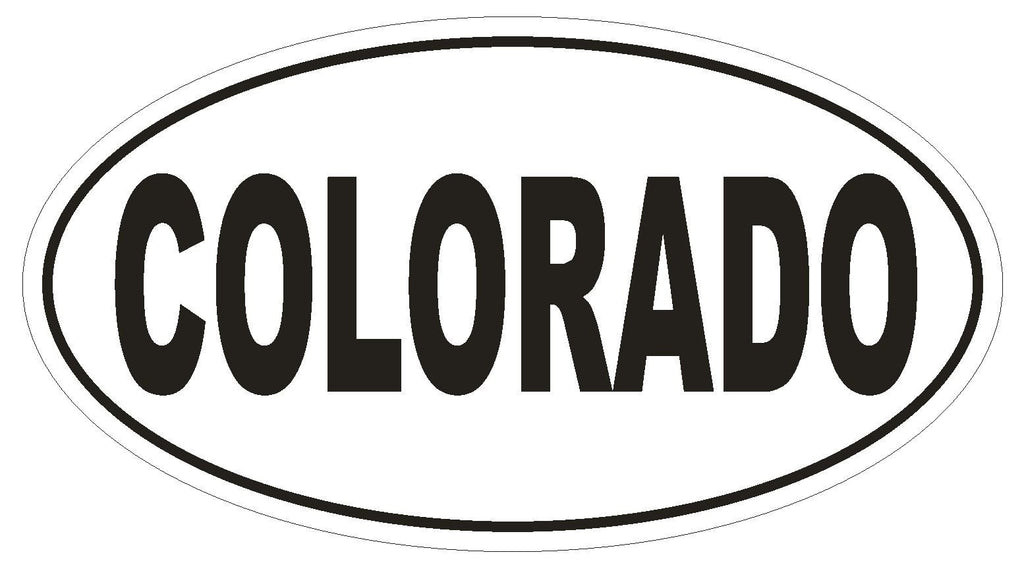 Colorado Oval Bumper Sticker or Helmet Sticker D2322 State Euro Oval - Winter Park Products