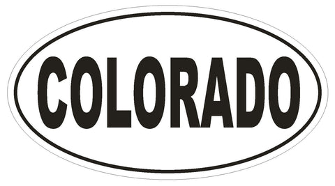 Colorado Oval Bumper Sticker or Helmet Sticker D2322 State Euro Oval - Winter Park Products