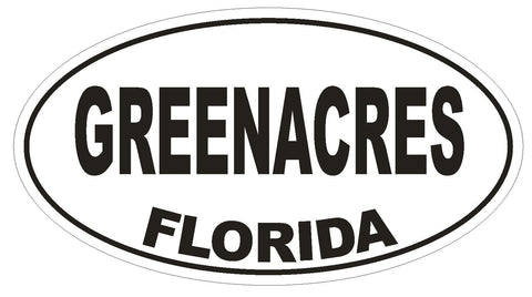 Greenacres Florida Oval Bumper Sticker or Helmet Sticker D2634 Euro Oval Decal - Winter Park Products