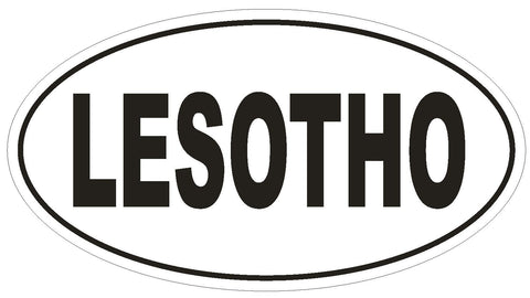 Lesotho Oval Bumper Sticker or Helmet Sticker D2191 Euro Oval Country Code - Winter Park Products