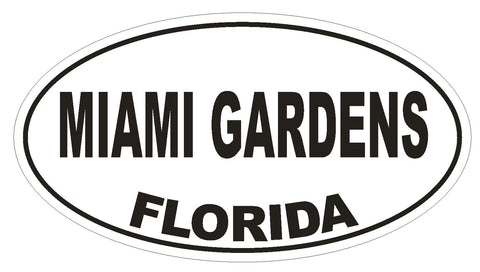 Miami Gardens Florida Oval Bumper Sticker or Helmet Sticker D2692 Decal - Winter Park Products