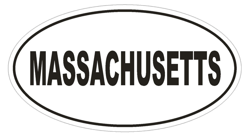 Massachusetts Oval Bumper Sticker or Helmet Sticker D2338 State Euro Oval - Winter Park Products