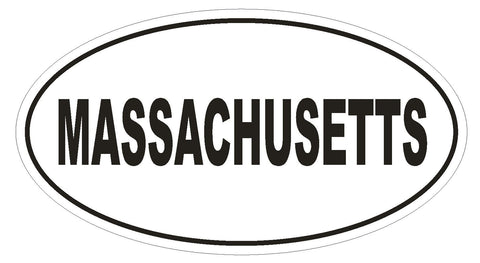 Massachusetts Oval Bumper Sticker or Helmet Sticker D2338 State Euro Oval - Winter Park Products