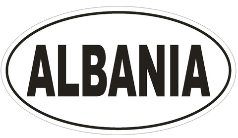 Albania Oval Bumper Sticker or Helmet Sticker D2211 Euro Oval Country Code - Winter Park Products