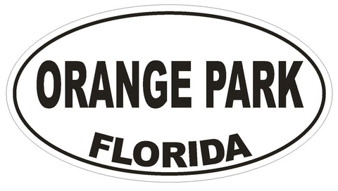 Orange Park Florida Oval Bumper Sticker or Helmet Sticker D2715 Euro Decal - Winter Park Products
