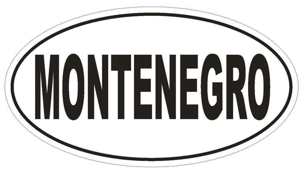 Montenegro Oval Bumper Sticker or Helmet Sticker D2203 Euro Oval Country Code - Winter Park Products