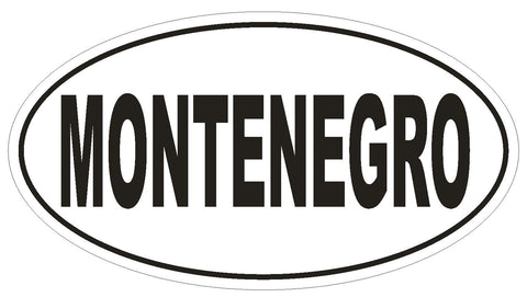 Montenegro Oval Bumper Sticker or Helmet Sticker D2203 Euro Oval Country Code - Winter Park Products