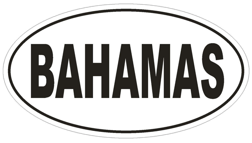 Bahamas Oval Bumper Sticker or Helmet Sticker D2244 Euro Oval Country Code - Winter Park Products