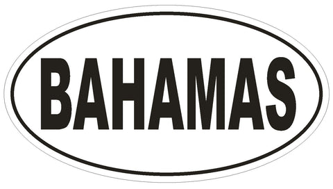 Bahamas Oval Bumper Sticker or Helmet Sticker D2244 Euro Oval Country Code - Winter Park Products