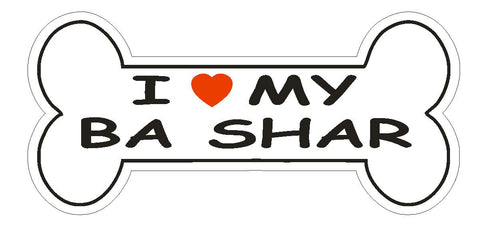 Love My Ba Shar Bumper Sticker or Helmet Sticker D2430 Dog Bone Pet Lover - Winter Park Products