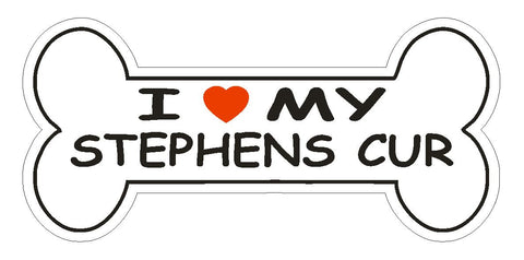 Love My Stephens Cur Bumper Sticker or Helmet Sticker D2556 Dog Bone Decal - Winter Park Products