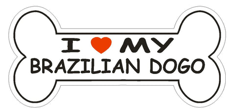 Love My Brazilian Dogo Bumper Sticker or Helmet Sticker D2585 Dog Bone Decal - Winter Park Products