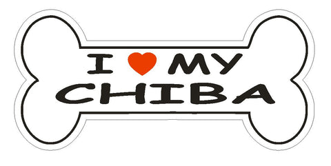 Love My Chiba Bumper Sticker or Helmet Sticker D2441 Dog Bone Pet Lover - Winter Park Products