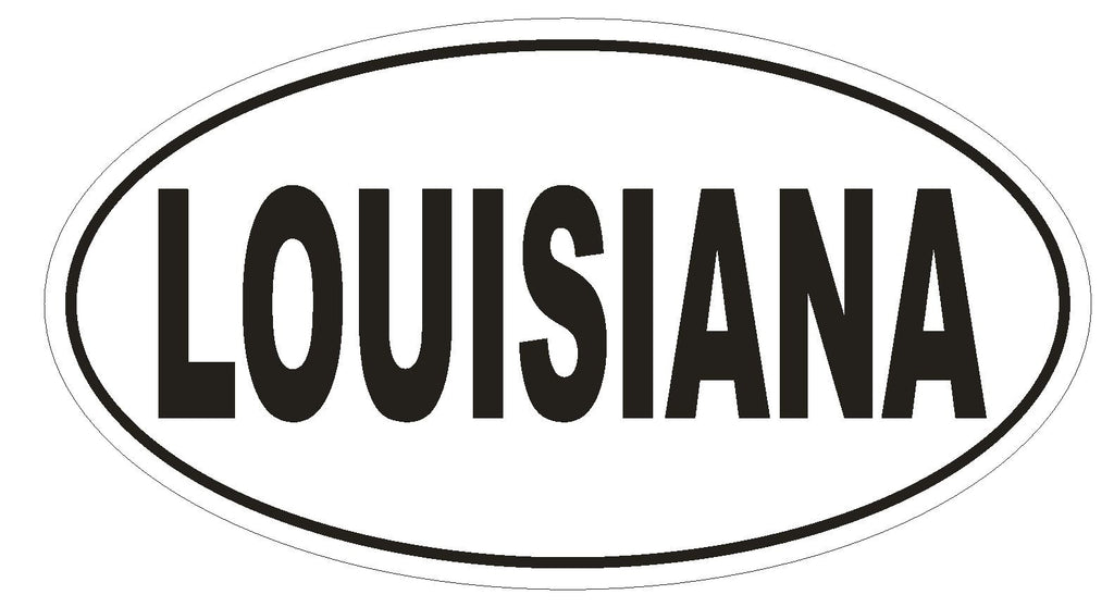 Louisiana Oval Bumper Sticker or Helmet Sticker D2334 State Euro Oval - Winter Park Products