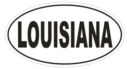 Louisiana Oval Bumper Sticker or Helmet Sticker D2334 State Euro Oval - Winter Park Products