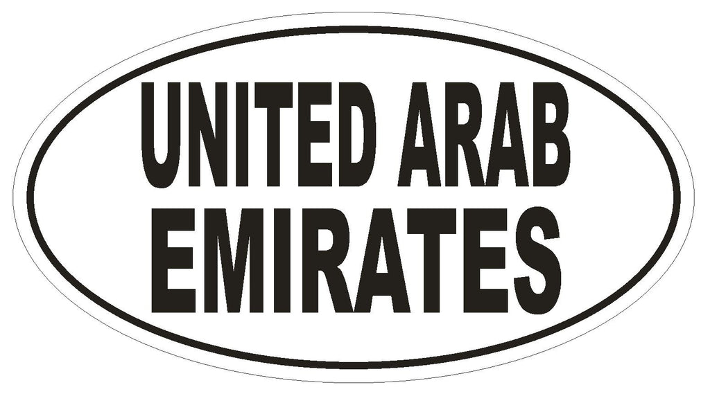 United Arab Emirates Oval Bumper Sticker or Helmet Sticker D2233 Euro Oval Code - Winter Park Products