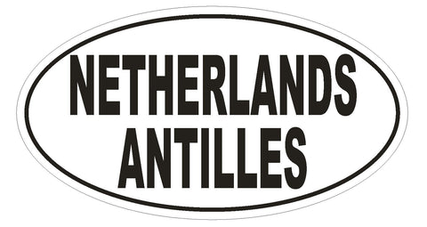 Netherlands Antilles Oval Bumper Sticker or Helmet Sticker D2218 Country Code - Winter Park Products