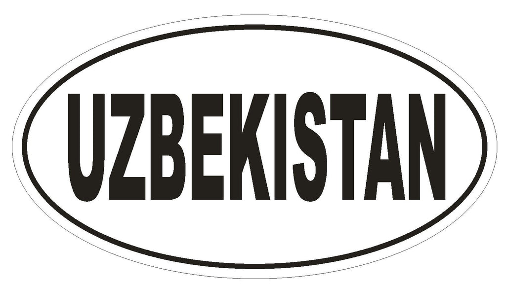 Uzbekistan Oval Bumper Sticker or Helmet Sticker D2280 Euro Oval Country Code - Winter Park Products