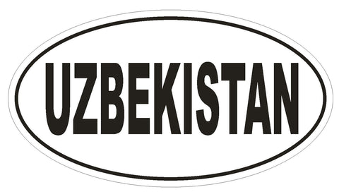 Uzbekistan Oval Bumper Sticker or Helmet Sticker D2280 Euro Oval Country Code - Winter Park Products