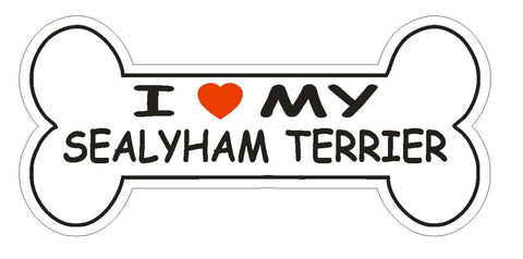 Love My Sealyham Terrier Bumper Sticker or Helmet Sticker D2534 Dog Bone Decal - Winter Park Products