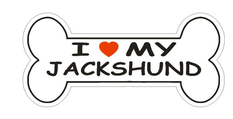 Love My Jackshund Bumper Sticker or Helmet Sticker D2460 Dog Bone Decal - Winter Park Products