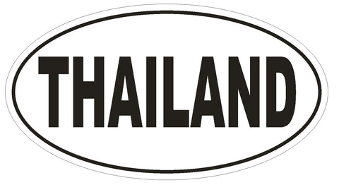 Thailand Oval Bumper Sticker or Helmet Sticker D2270 Euro Oval Country Code - Winter Park Products