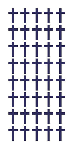 1" Sapphire Blue Cross Stickers Envelope Seals Religious Church School arts Crafts - Winter Park Products